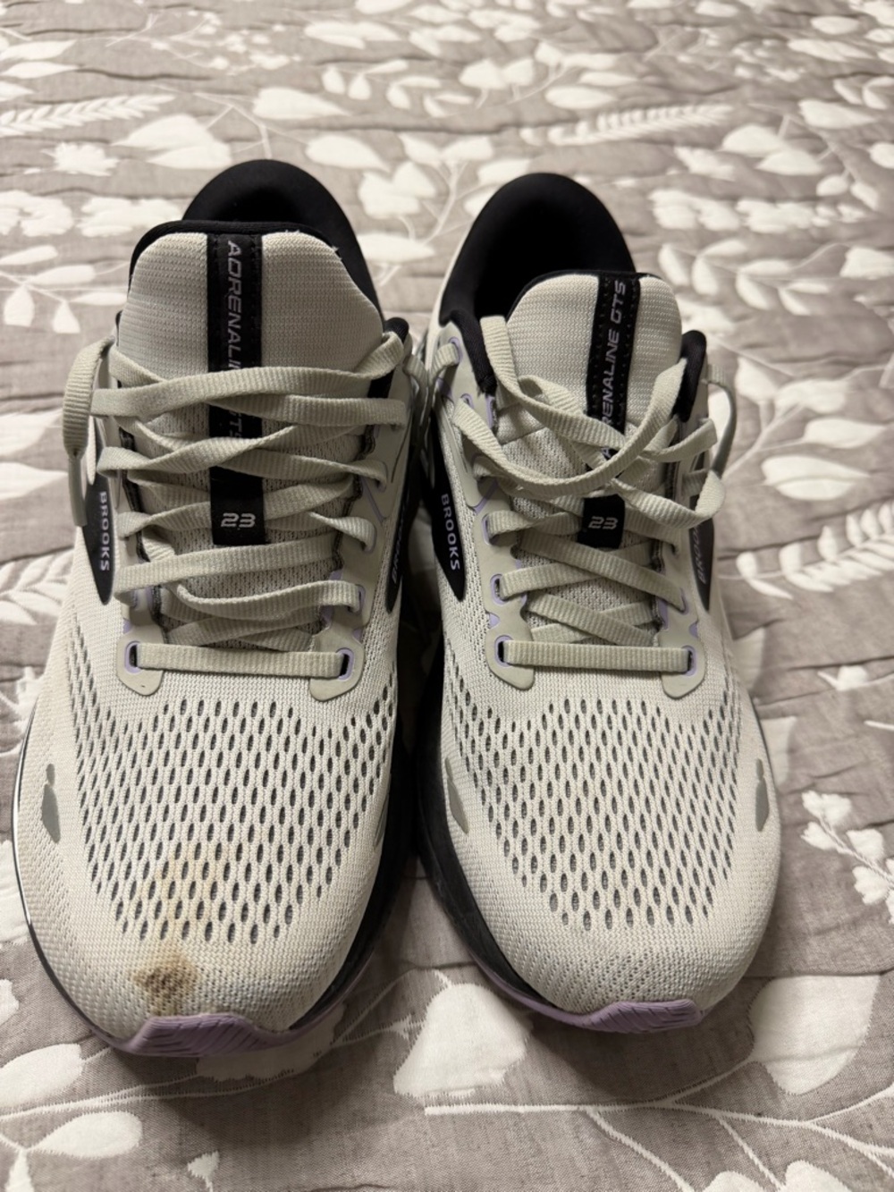 Brooks Light Gray and Black Adrenaline GTS Running Shoes